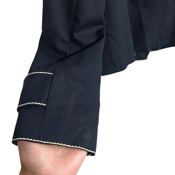 Carlisle Quiet Luxury Wool Blend Jacket Navy Contrast Stitch Size 8 - Picture 9 of 9